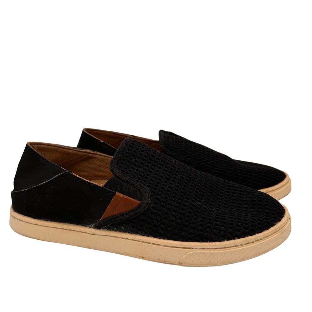 Olukai Black Pehuea Women's Slip On Shoes Size 7